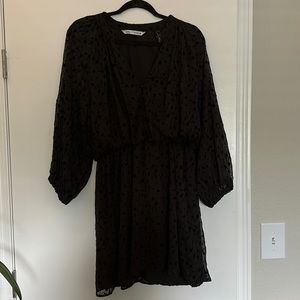 Zara black floral mini dress, size M